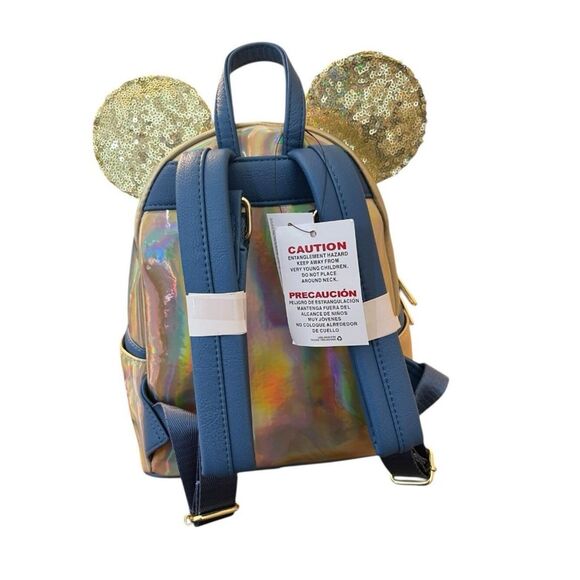 Disney Parks Loungefly Sequined EARidescent Iridescent Gold Backpack Bag NWT main image 6